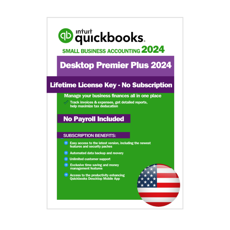 QuickBooks Desktop Premier Plus 2024 - USA Key - 5 Users