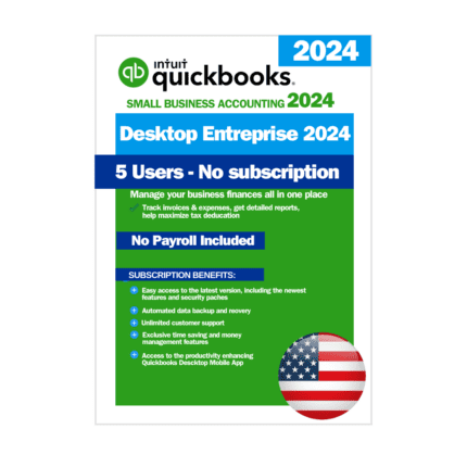 QuickBooks Desktop Enterprise 2024 | 5 Users | Lifetime Subscription | Online Key