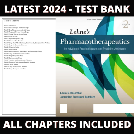 Test Bank – Lehnes Pharmacotherapeutics for Advanced Practice Nurses and Physician Assistants, 2nd Edition (Rosenthal, 2021), Unit 1-21