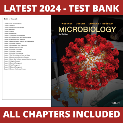 Test Bank – Microbiology, 3rd Edition (Wessner, 2020) Chapter 1-24