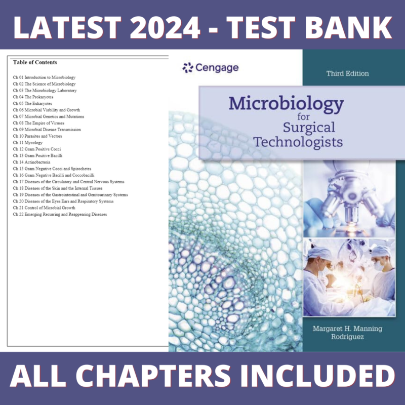 Test Bank – Microbiology for Surgical Technologists, 3rd Edition (Rodriguez, 2023), Chapter 1-22