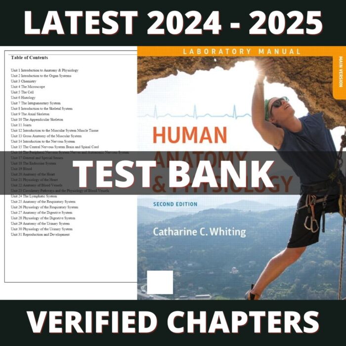 Test Bank - Human Anatomy & Physiology Laboratory Manual Making Connections, 2nd Edition (Whiting, 2019)