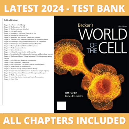 Test Bank – Becker's World of the Cell, 10th Edition (Hardin, 2022) Chapter 1-26