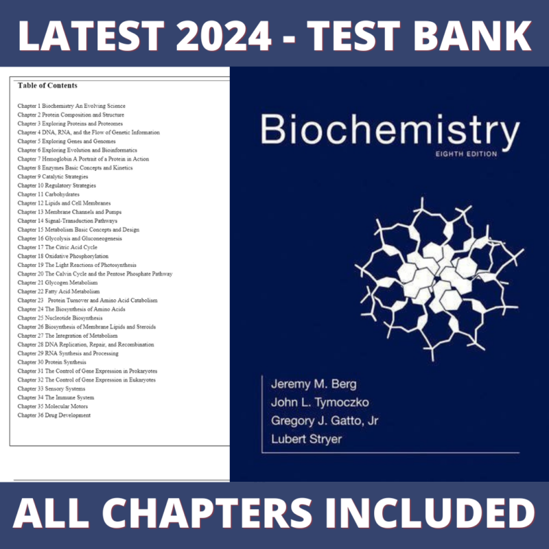 Test Bank – Biochemistry, 8th Edition (Berg, 2016) Chapter 1-36