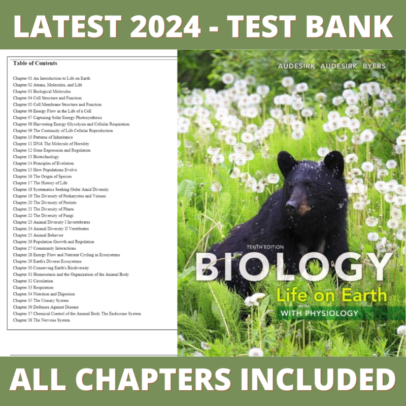 Test Bank – Biology Life on Earth with Physiology, 10th Edition (Audesirk, 2014) Chapter 1-45