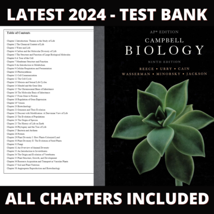 Test Bank – Campbell Biology, 9th Edition (Reece 2012) Chapter 1-56