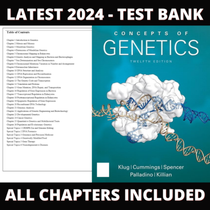 Test Bank – Concepts of Genetics, 12th Edition (Klug, 2019), Chapter 1-26