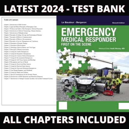 Test Bank – Emergency Medical Responder First on Scene, 11th Edition (Le Baudour, 2019), Chapter 1-27