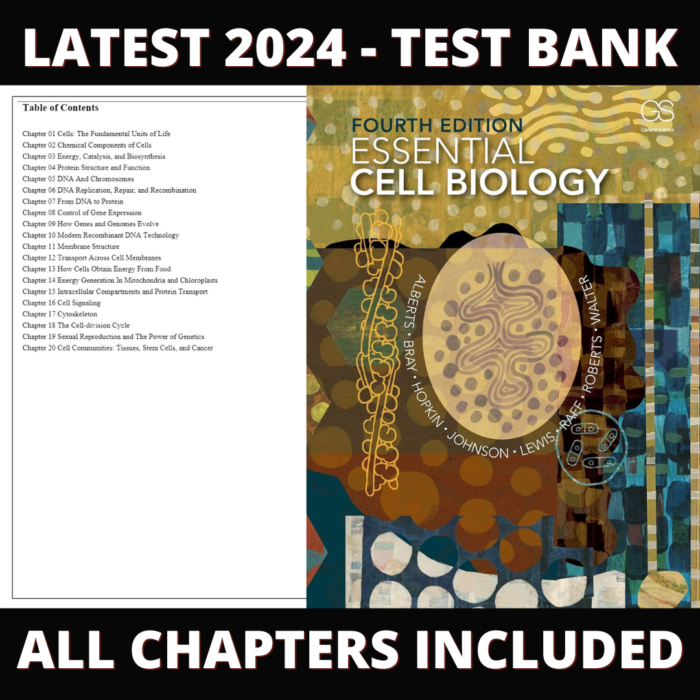 Test Bank – Essential Cell Biology, 4th Edition (Alberts, 2014), Chapter 1-20