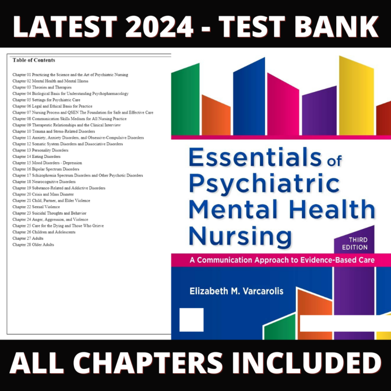 Test Bank – Essentials of Psychiatric Mental Health Nursing, 3rd Edition (Varcarolis, 2017), Chapter 1-28