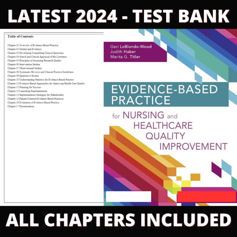 Test Bank – Evidence Based Practice for Nursing and Healthcare Quality Improvement, 1st Edition (LoBiondo-Wood, 2019), Chapter 1-17