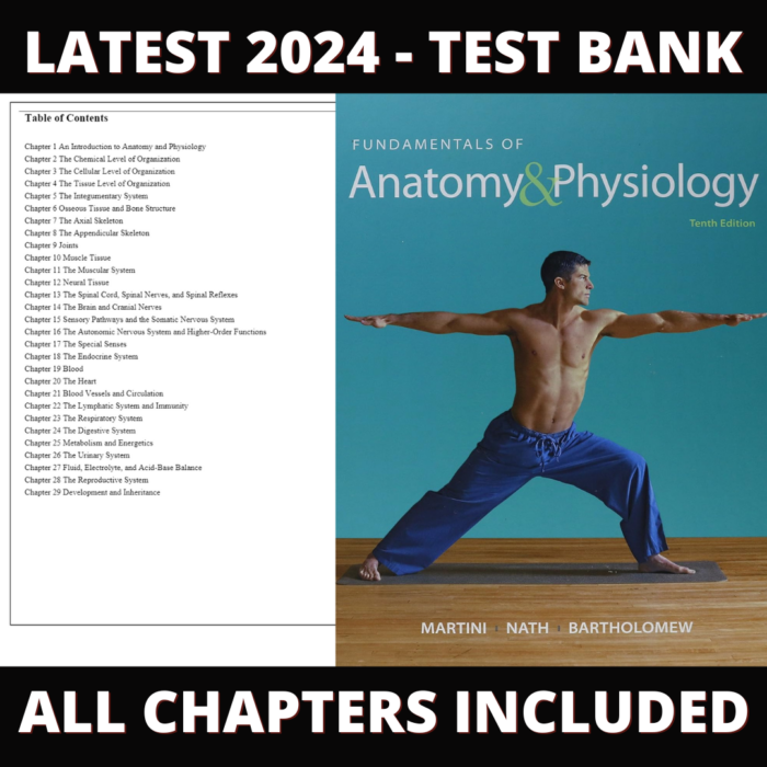 Test Bank – Fundamentals of Anatomy & Physiology, 10th Edition (Martini, 2015), Chapter 1-29