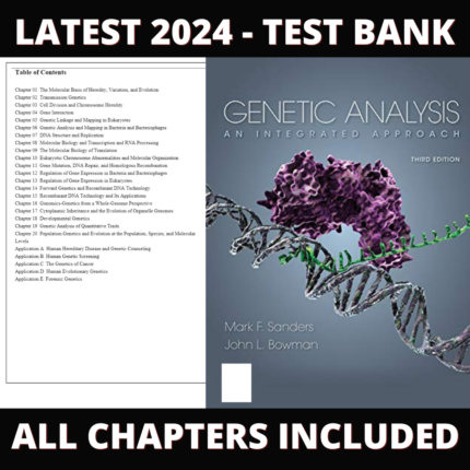 Test Bank – Genetic Analysis-An Integrated Approach, 3rd Edition (Sanders, 2019), Chapter 1-20