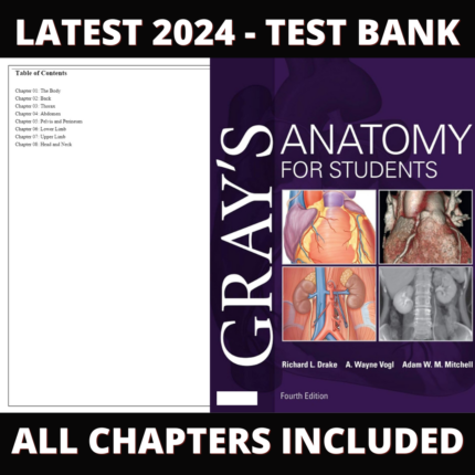 Test Bank – Gray’s Anatomy for Students, 4th Edition (Drake, 2020), Chapter 1-8