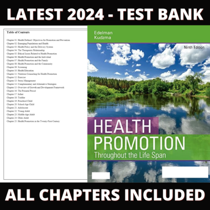 Test Bank – Health Promotion Throughout the Life Span, 9th Edition (Edelman, 2018), Chapter 1-25