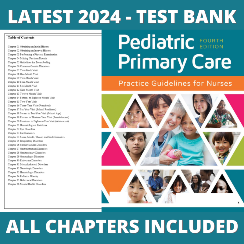 Test Bank – Pediatric Primary Care Practice Guidelines for Nurses, 7th Edition (Richardson, 2019), Chapter 1-36