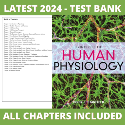 Test Bank – Principles of Human Physiology, 6th Edition (Stanfield, 2016), Chapter 1-24