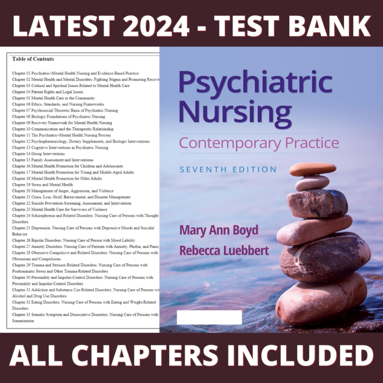 Test Bank – Psychiatric Nursing Contemporary Practice, 7th Edition (Ann Boyd, 2022), Chapter 1-43