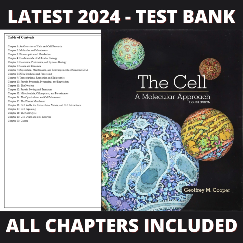 Test Bank – The Cell A Molecular Approach, 8th Edition (Cooper, 2019), Chapter 1-20