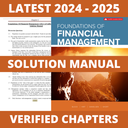 Solution Manual - Foundations Of Financial Management 12th Canadian Edition (Short, 2021)