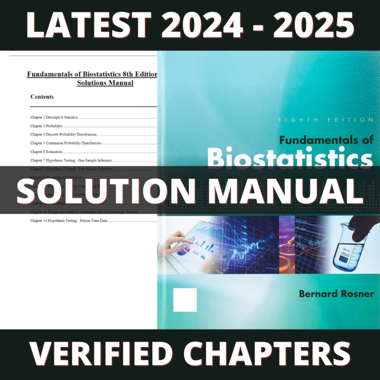 Solution Manual - Fundamentals of Biostatistics 8th Edition (Rosner, 2016)