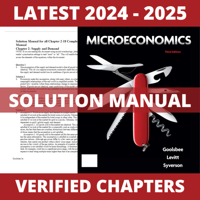 Solution Manual - Microeconomics 3rd Editio (Goolsbee, 2020), All Chapters