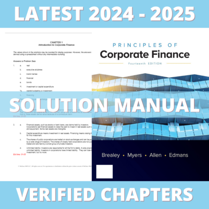 Solution Manual - Principles of Corporate Finance 14th Edition (Brealey, 2023), All Chapters