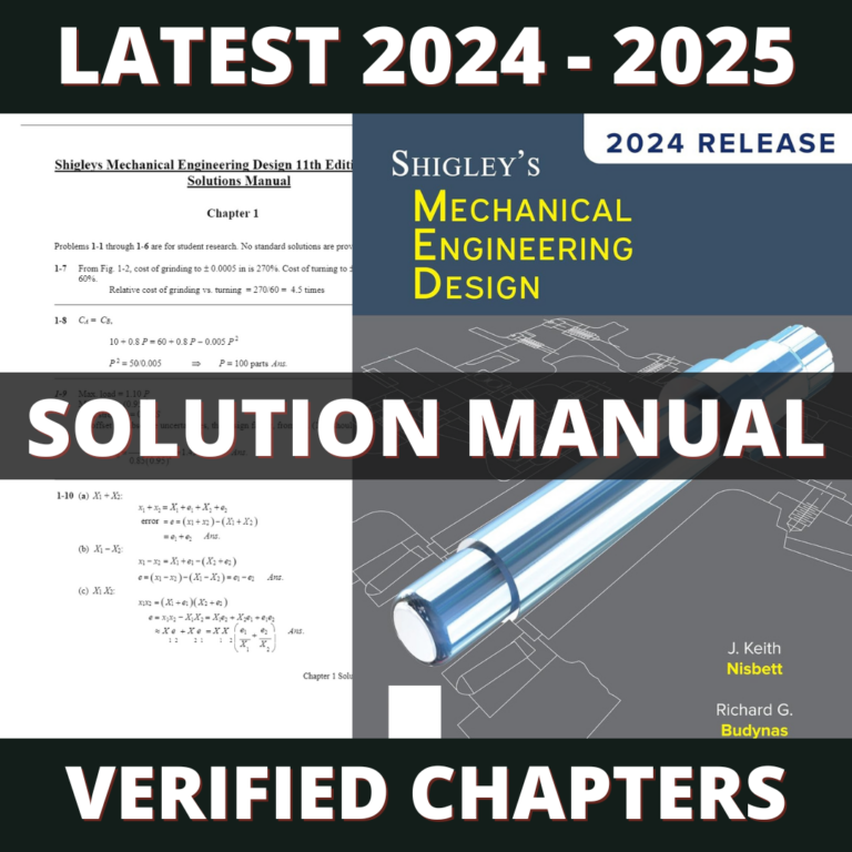 Solution Manual - Shigley's Mechanical Engineering Design 11th Edition (Budynas, 2019)