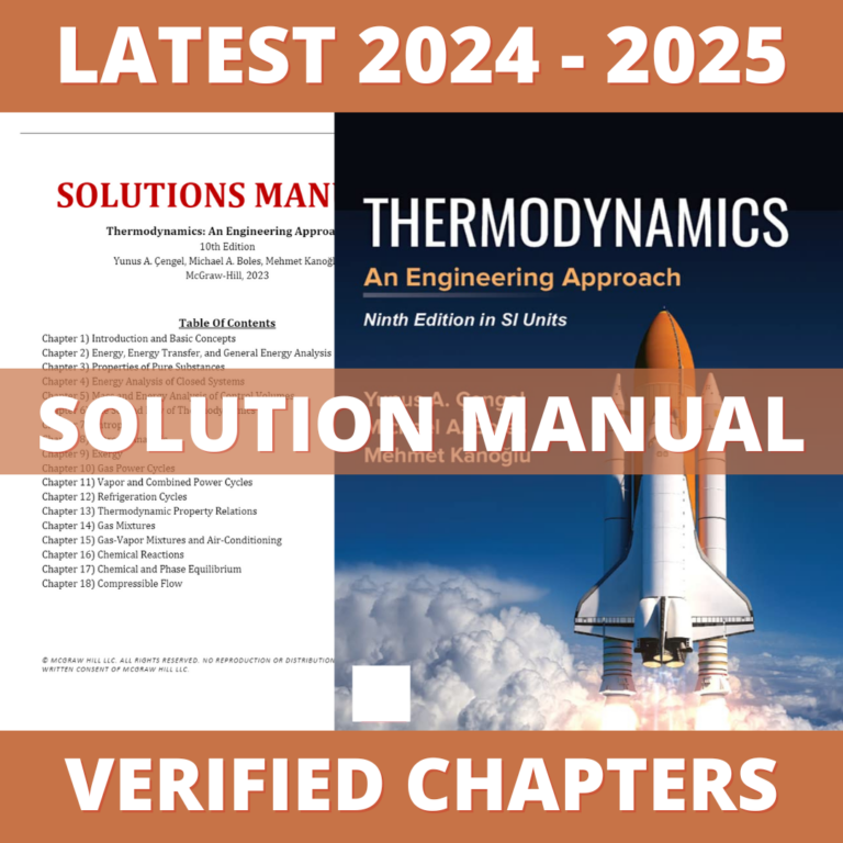 Solution Manual - Thermodynamics An Engineering Approach 10th Edition (Cengel, 2024), All Chapters