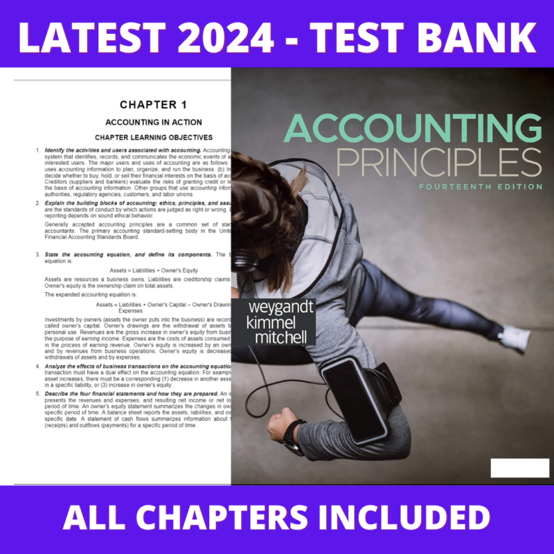 Test Bank - Accounting Principles 14th Edition (Jerry J. Weygandty, 2020), Verified Chapters, Latest 2024 - 2025