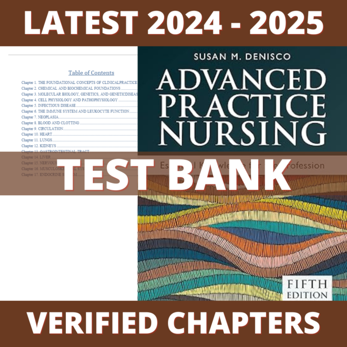 Test Bank - Advanced Practice Nursing Essential Knowledge for the Profession 5th Edition (DeNisco, 2023), Chapter 1-27