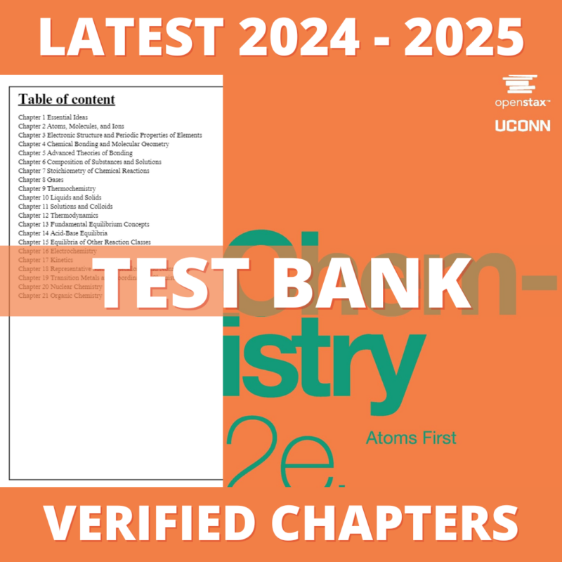 Test Bank - Chemistry Atoms First 2e 2nd Edition (OpenStax, 2019), Chapter 1-21