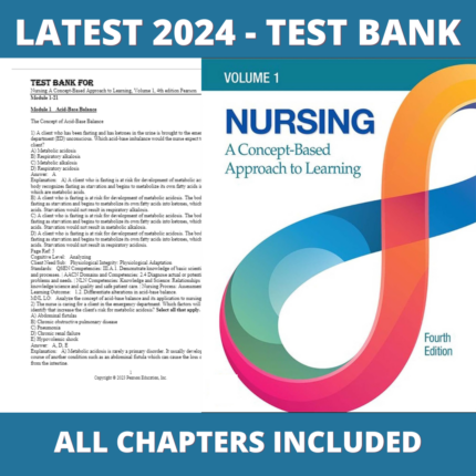 Test bank - A Concept-Based Approach to Learning, Volume 1 4th Edition(Pearson Education,2022),Verified Chapters, Latest 2024 - 2025