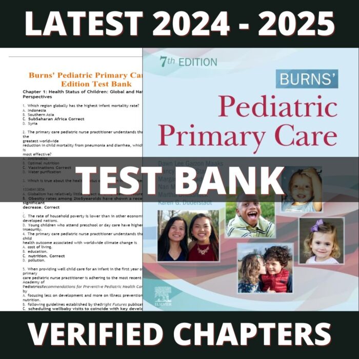 Test bank - Burns' Pediatric Primary Care 7th Edition (Dawn Lee Garzon, 2019)