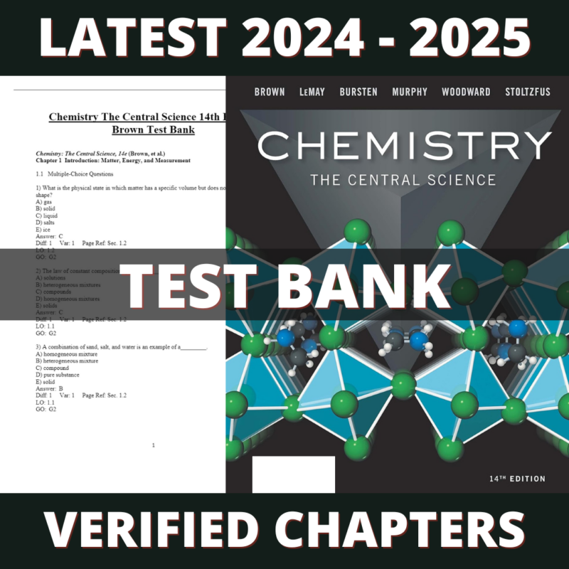 Test bank - Chemistry The Central Science 14th Edition (Brown Theodore, 2017)