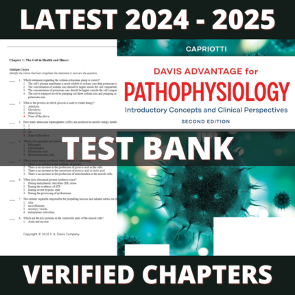 Test bank - Davis Advantage for Pathophysiology Introductory Concepts and Clinical Perspectives 2nd Edition (Theresa Capriotti, 2020)