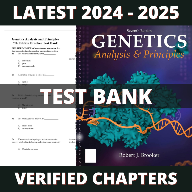 Test bank - Genetics Analysis and Principles 7th Edition (Brooker, 2020)