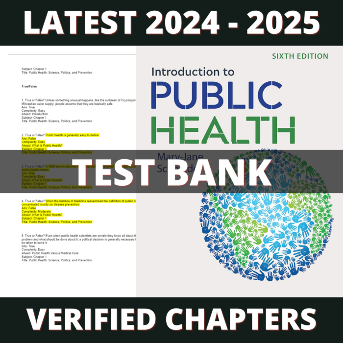 Test bank - Introduction to Public Health 6th Edition(Schneider, 2020)