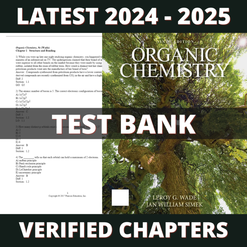 Test bank - Organic Chemistry 9th Edition (Leroy ,2016)