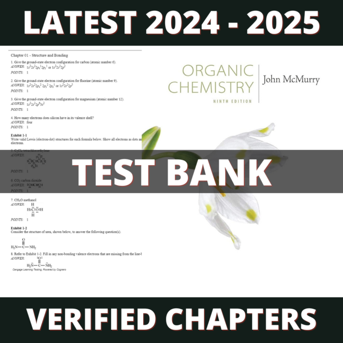 Test bank - Organic Chemistry 9th Edition (McMurry ,2015)