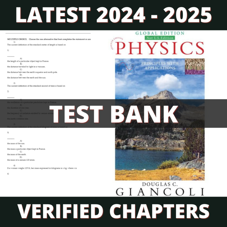 Test bank - Physics Principles with Applications 7th Edition (Giancoli, 2018)