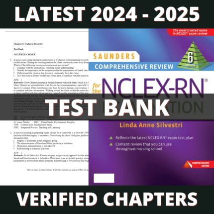 Test bank - Saunders Comprehensive Review for the NCLEX-PN Examination 6th Edition (Silvestri, 2015)