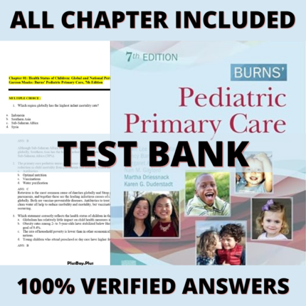 Test Bank for Burns' Pediatric Primary Care 7th Edition (Dawn Lee Garzon, 2019)