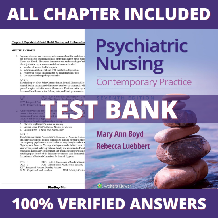 Test Bank for Psychiatric Nursing Contemporary Practice, 7th Edition (Ann Boyd, 2022)