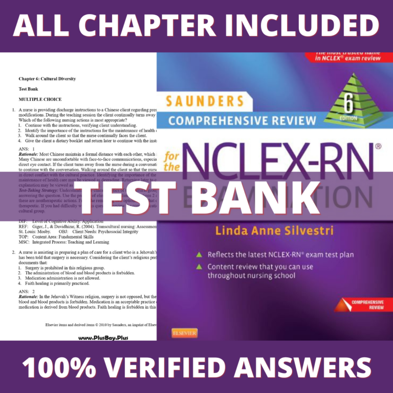 Test Bank for Saunders Comprehensive Review for the NCLEX-PN Examination 6th Edition (Silvestri, 2015)