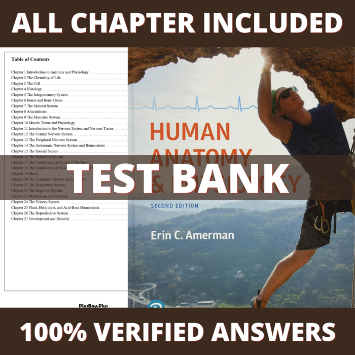 Test Bank for Human Anatomy & Physiology, 2nd Edition (Amerman, 2019)