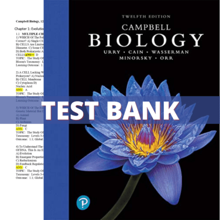 Test Bank for Campbell Biology 12th Edition (Urry, 2021)