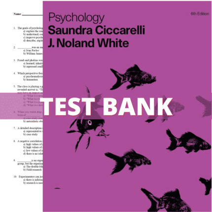 Test Bank for Psychology 6th Edition (Ciccarelli, 2017)