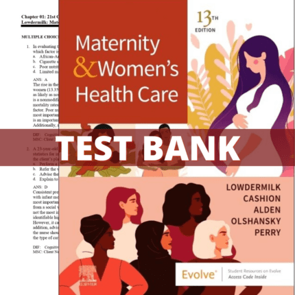 Test Bank for Maternity and Women’s Health Care, 13th Edition (Lowdermilk, 2024)