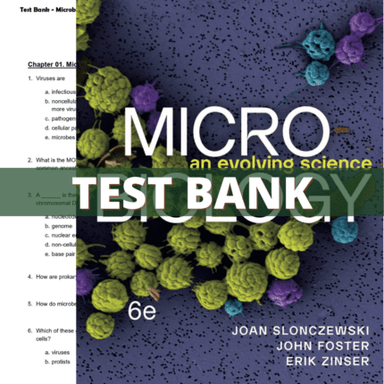 Test Bank for Microbiology-An Evolving Science, 6th Edition (Slonczewski, 2024)